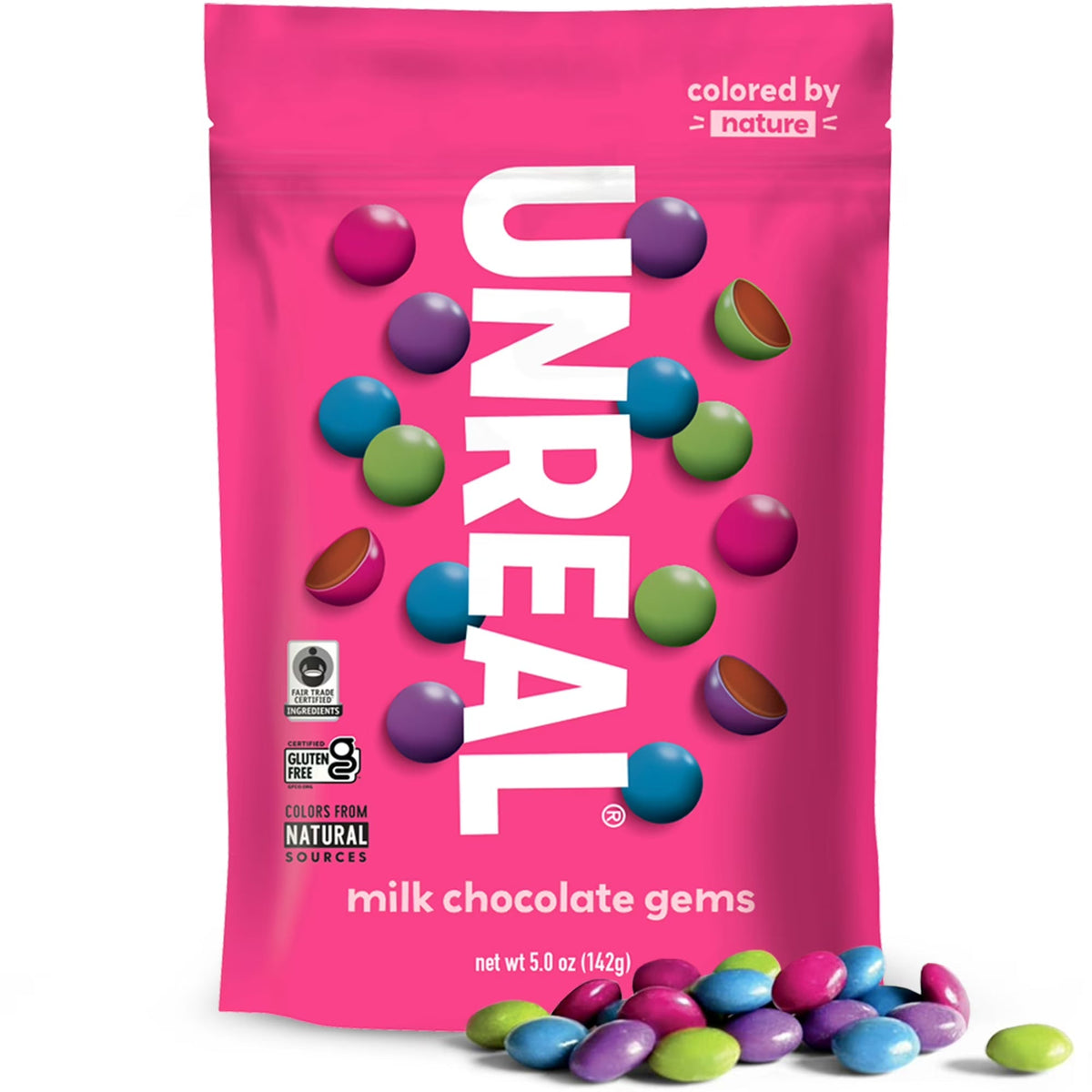 UNREAL Milk Chocolate Gems, 5 oz Pack of 12