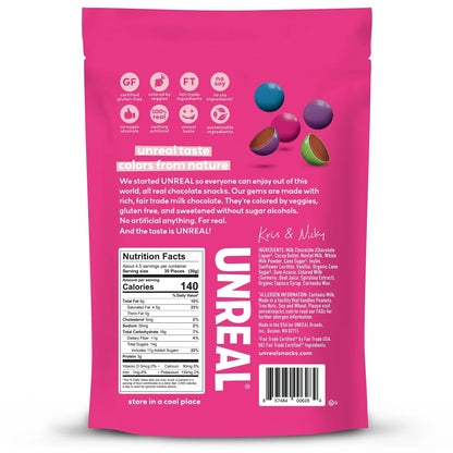 UNREAL Milk Chocolate Gems, 5 oz Pack of 12