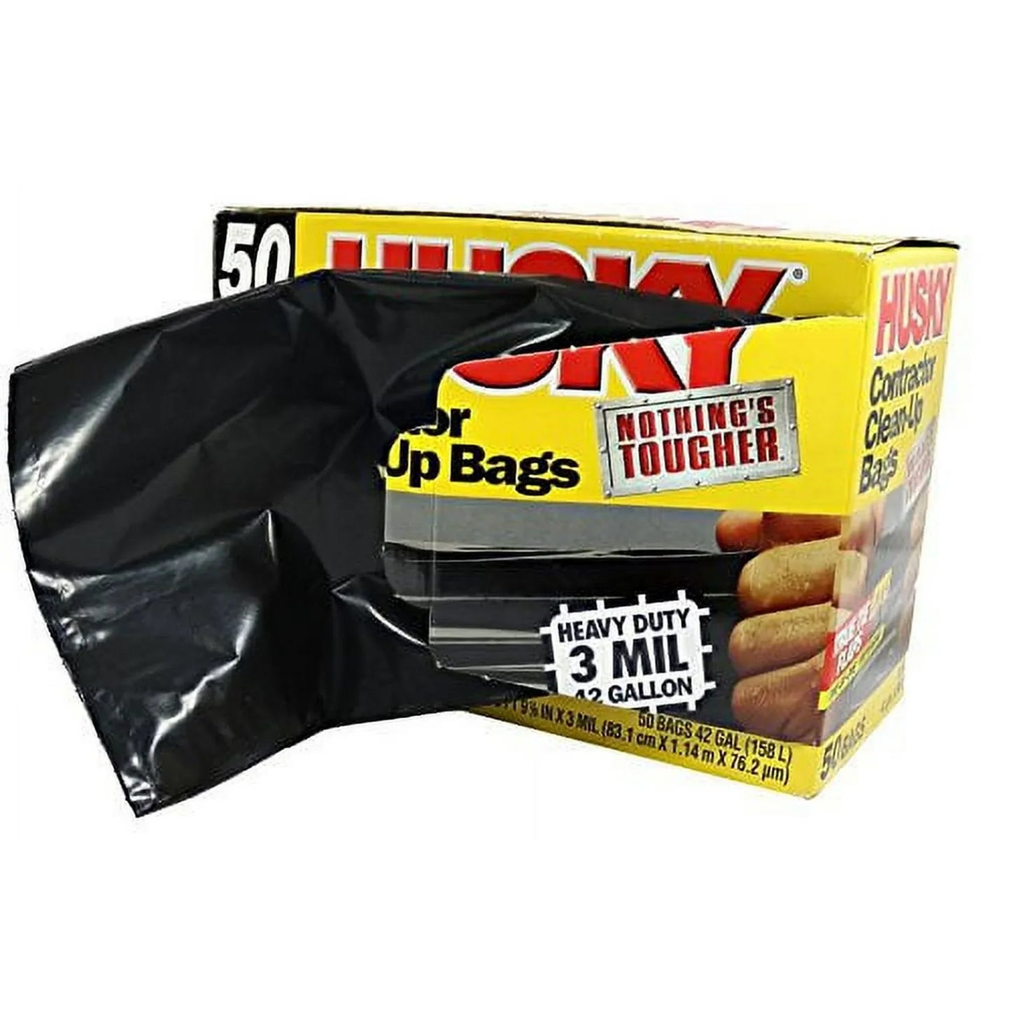 Husky Contractor Trash Bags, 42 Gallon 50 Count