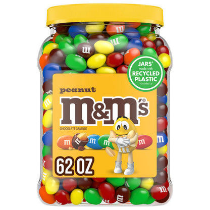 M&M's Peanut Milk Chocolate Candy Bulk Jar (62 Ounce)