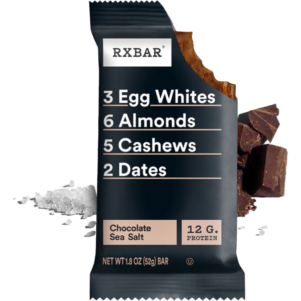 RXBAR Protein Bars, Protein Snack, Snack Bars, Chocolate Sea Salt, 22oz Box (12 Count)