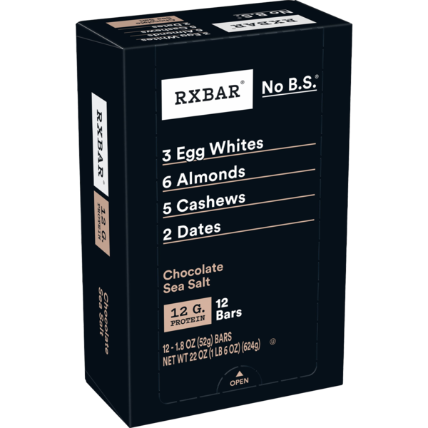 RXBAR Protein Bars, Protein Snack, Snack Bars, Chocolate Sea Salt, 22oz Box (12 Count)